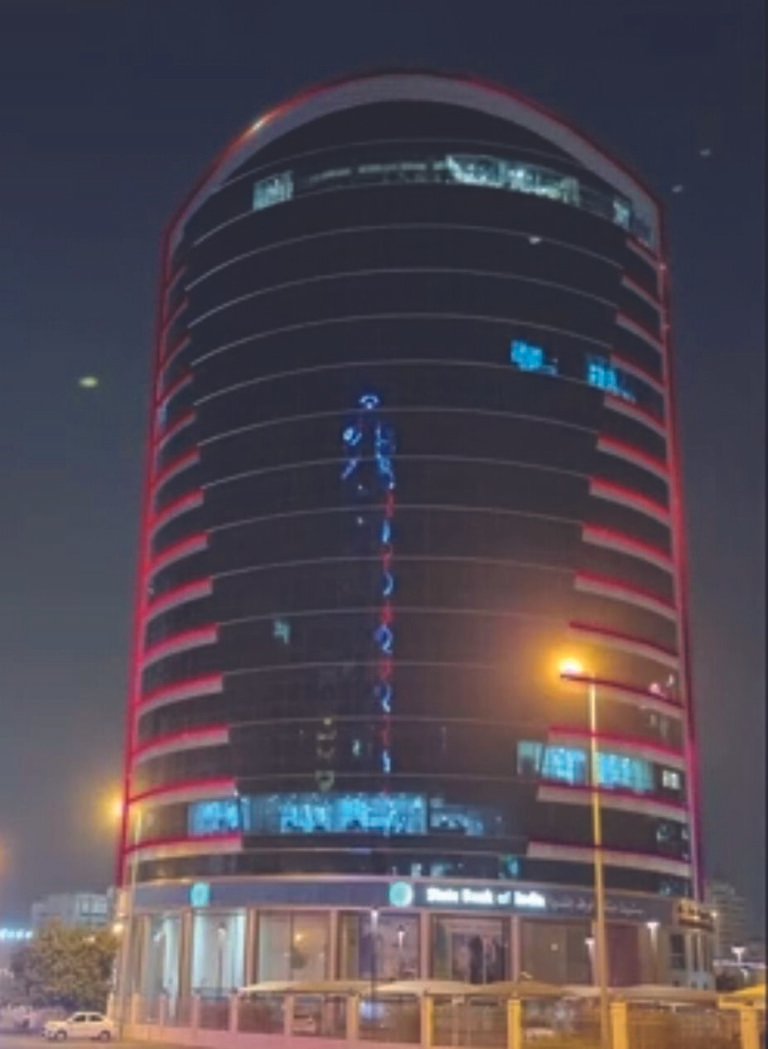 STATE BANK OF INDIA MANAMA FAÇADE LIGHT DESIGN